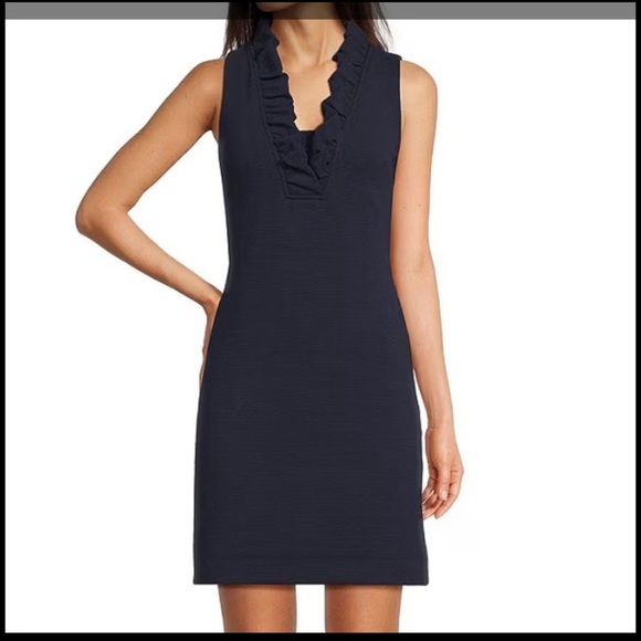 Lilly Pulitzer Tillsbury Knit V-Neck Ruffle Detail Sheath Dress NWT SZ M - Picture 8 of 9